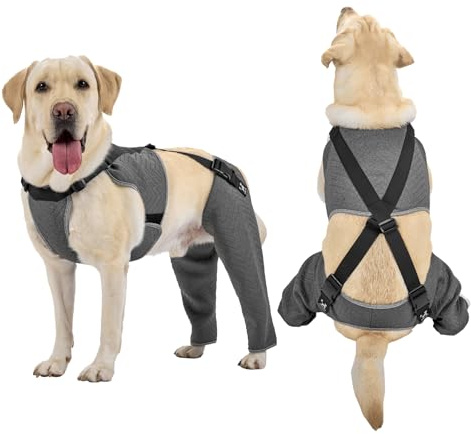 Arblina OP Body Hund, Hundebody mit Bein, Upgradeter Rutschfester Hundebody nach OP für Männliche & Weibliche Hunde, Justierbarer Ganzkörperiger Body Hund nach Beinoperation, XL