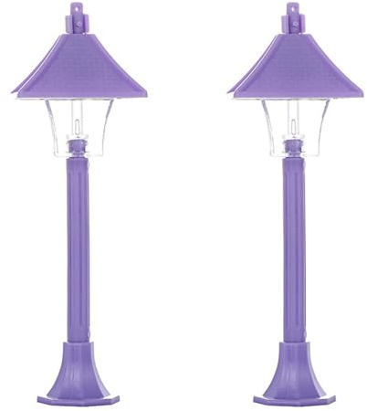 Set mit 2 klassischen Miniatur-LED-Straßenlampen, perfekt für Puppenhäuser, Innen- und Außendekoration, Landschaftszubehör, Miniaturlicht