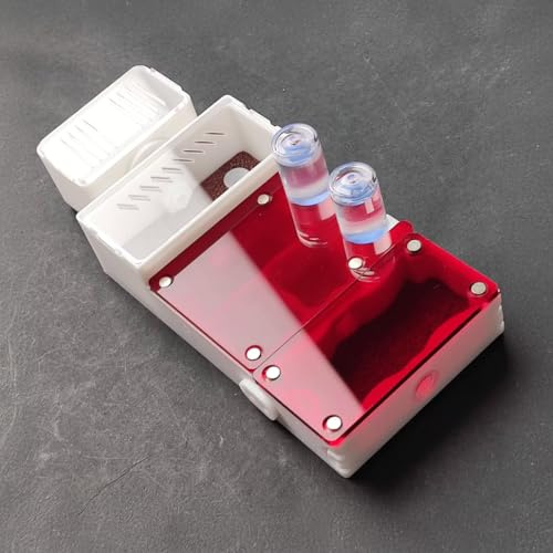 Rimsunta M2 Modulares Ameisennest Starter Kit - Dreikammer-Acryl-Formicarium mit zwei Wasserversorgungsmodulen, roten Beobachtungsabdeckungen, Erweiterung und Abfallabschnitten