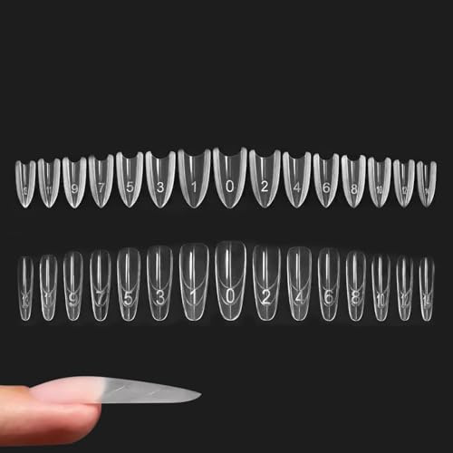 240 Pezzi Sandwich Duals Form | Nail System Duals Nail Form | Unghie Finte Traslucido | Unghie Finte Lunghe | Tip in Gel per Unghies per Donne, Amiche, Casa, Salone E Uso Quotidiano