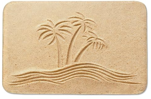 Ulord Strandpalme Badezimmerteppiche 60 x 40cm Wasseraufsaugend Weich rutschfest Badewannenmatte Maschinenwaschbar Matten für Duschen Waschräume Innentüren