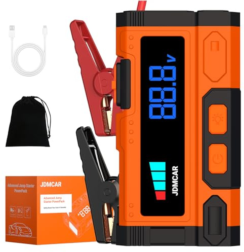 JDMCAR Arrancador de Baterias Coche - 3 en 1 con Pantalla LCD