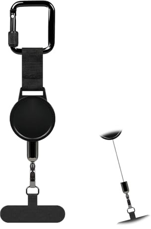 Nlsqw Retractable Phones Lanyard, Phone Strap Anti Theft, Phone Lanyard with Metal Tether Tab, Mobile Phones Lanyards Compatible Most Smartphones, for Outdoor Hiking Cycling