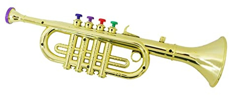 ＡＷＨＡＯ Deluxe Trompete Als Blasinstrument mit 3 Farbigen Gastgeschenken, Gold