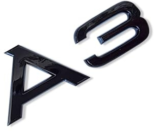 MCK Auto - Emblema de logotipo para maletero trasero brillante negro A3. Tuning y modificación