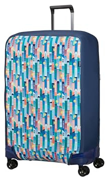 Samsonite TA Revolution - Housse Pliable pour Valise Taille L, Housse pour Valise adaptée pour 75–79 cm, Protection Bagage de Voyage, avec Détail Réfléchissant, Multicolore (City Print)