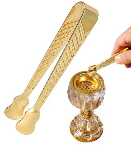 Pinzette per incenso - Piccole pinzette in metallo per carbone | Piccole clip accessori bruciatore aromaterapia a manico lungo | Pinzette in metallo - Coni Profumo Chiesa Studio Meditazione Spa Yoga