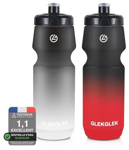 GLEKGLEK Bike Water Bottle 750ml, 2 Pack, Dishwasher Safe | Easy Cleaning, Easy Squeeze, Gym, Daily Training
