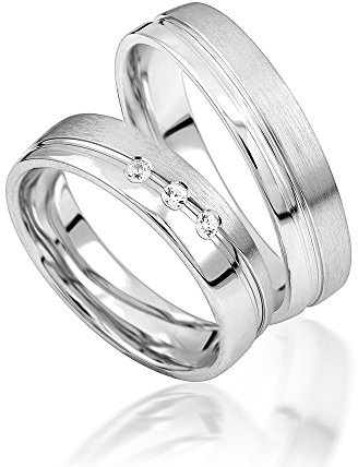 Eheringe Verlobungsringe Trauringe Freundschaftsringe Silber 925 Sterling *inkl. GRATIS Etui und Steinen*