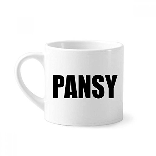 DIYthinker Pansy Color Black Name Mini Coffee Mug White Pottery Ceramic Cup With Handle 6oz Gift
