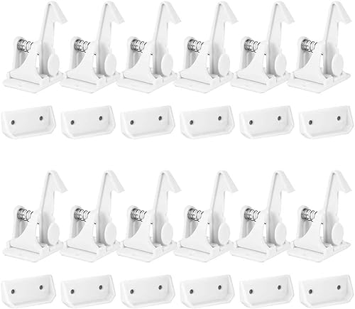 SACONELL Kindersicherung Schrank 12 Stück, Sicherheitsschlösser Weiß, Schrank Kindersicherung für Kinderschränke, Küche, Schubladen, Kommode, Schranktüren, Schrank