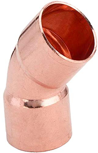 MegaHaustechnik Löt Fitting 5041 Bogen 45° Grad für Kupfer Rohr Außendurchmesser 28mm i-i 2 Muffen Anschlüsse zum Löten Trinkwasser geeignet Kupplung Verbinder Heizung Sanitär Wasser Winkel