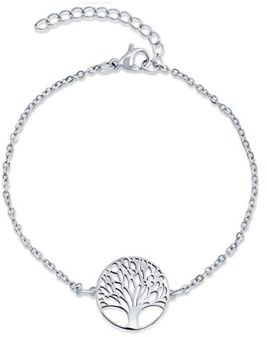 Nuoli® Lebensbaum Armband Damen (15 + 5cm verstellbar) Baum des Lebens Armkette für Frauen & Mädchen, aus Edelstahl