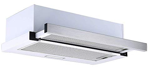 Respekta Dunstabzugshaube / Flachschirmhaube 60 cm / Edelstahlgehäuse in Weiß / Abluft - und Umluftfunktion / CH4138IXC / C / 53–64 dB