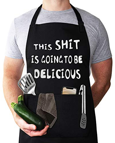 LYLPYHDP Aprons for Men, Mens Apron, Funny Aprons for Men, Husband Birthday Gift, Perfect for Kitchen Cooking, BBQ, Baking, Gifts for Husband, Gifts for Father's Day.