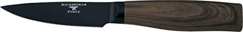 Rockingham Forge Forester Series 3.5 Inch Vegetable Knife - Lama in acciaio inossidabile con rivestimento in ossido nero Manico ergonomico in legno Coltello da potatura Spelucchino, RF-6180P