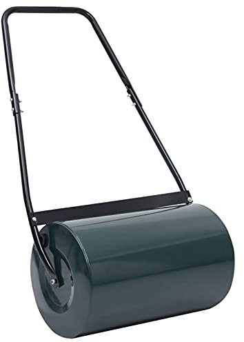 Tidyard Rodillo para césped Césped Rodillo Verde y Negro Acero Ancho Total: 63 cm Ancho del Rodillo: 57 cm Diámetro: 32 cm
