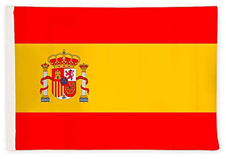 Bandera España, Bandera Nacional Española, Medida 145X90cm, Tejido Poliéster Con trabilla Para La Subasta (Spain)