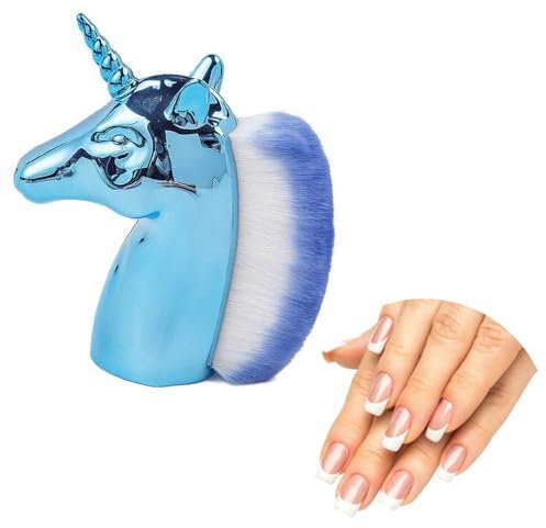 Unicorn Makeup Brush For Nail Art, Powder Foundation, Blush, Contour, Manicure, Rainbow Horse Big Brush For Face & Hands (Blue)