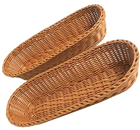 UPKOCH Lot de 2 corbeilles à pain en plastique – Panier alimentaire polyvalent en polyosier pour pain, fruits et légumes – Organisateurs pour cuisine, chambre, pique-nique, présentation