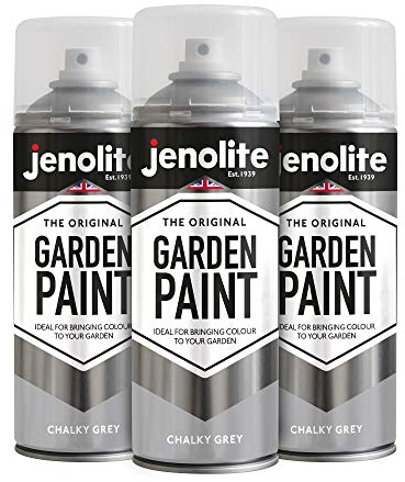 JENOLITE Directorust Chalky Spray Paint | GREY | 3x400ml | Multi-Surface Chalky Finish Spray Paint | Ideal For Furniture, Ornaments, Picture Frames | Interior & Exterior Use | RAL 7494C PANTONE 7544U