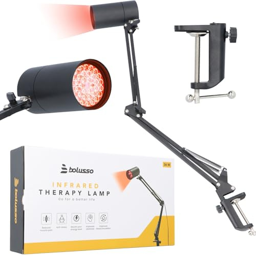 Bolusso lámpara de infrarrojos de terapia de luz industrial, 36W calentador para el tratamiento de los resfriados, la tensión muscular y el dolor crónico, probado para el alivio del dolor