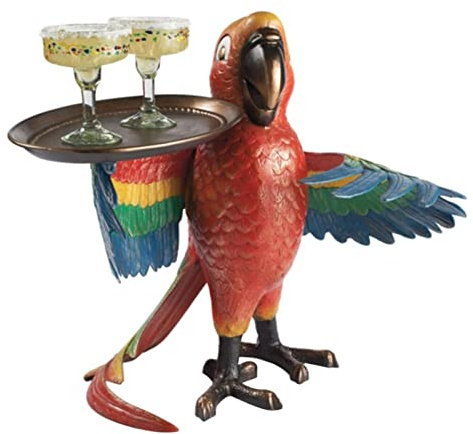 Tierform kreative Dekoration Papagei Statue Vogel Getränk Serviertablett Vintage Figur für Zuhause Wohnzimmer Küche Papagei Wein