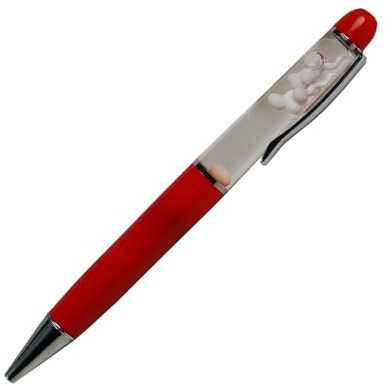 Sikyby Flytande penna 3D-rör sig spermier roliga pennor för vuxna honom henne unik present barn flickvän vän fru fru make (röd)