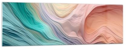 Panorama Bilder auf Glas 160x50cm Glasbild Pastelle Abstraktion Textur Groß XXL Wanddeko Bild im Glas Schlafzimmer Küche Wandbilder Dekoration Wohnzimmer Modern Wand Kunstdruck Art GAB160x50-5853