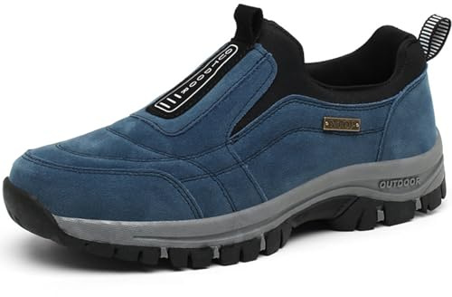 Aocase Schuhe Herren Sneaker Ohne Schnuersenkel Herren Slip on Sneakers Extra Weite Bequeme Turnschuh Leicht Walkingschuhe Atmungsaktiv Breite Slipper Schuhe,Blau,42/260mm