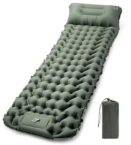 CALIYO Ultraleggero Materasso Gonfiabile Campeggio con Cuscino, Materassino Campeggio Autogonfiante, Portatile Materassino Autogonfiabile per Escursionismo Trekking Tenda