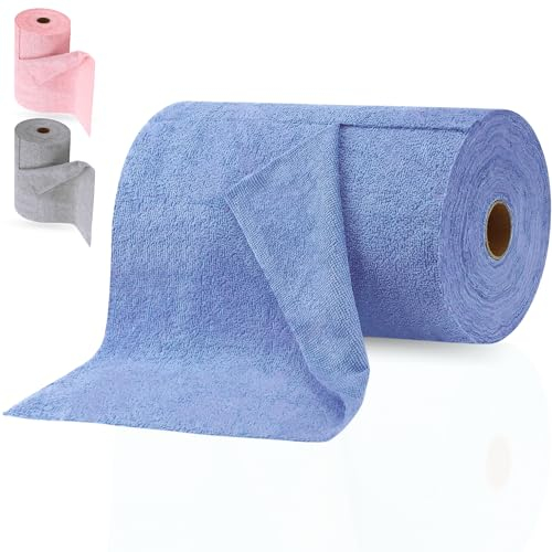MOMIMAR Rollo de Bayetas Microfibra 25x25 cm (20 Unidades) para Cocina, Limpieza, Balletas, Rollo Cocina, Balleta Profesional PVA Micro, Secado Eficiente en Superficies (Azul)