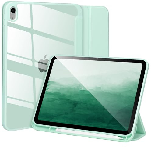 Hülle kompatibel mit iPad 11/10. Generation (2025/2022), 10,9 Zoll, stoßfeste Hartschalen-Schutzhülle mit Stifthalter, Tablet-Hülle mit automatischer Aktivierung/Deaktivierung,Grün