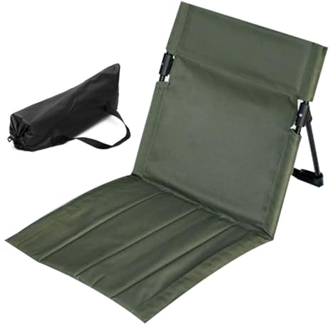 Pesoncarl Strandstuhl, klappbarer Bodenstuhl wasserdichte atmungsaktive Klappstuhl Campingstuhl mit Rückenstütze Leichte abnehmbare tragbare Stuhl mit Aufbewahrungstasche für Outdoor