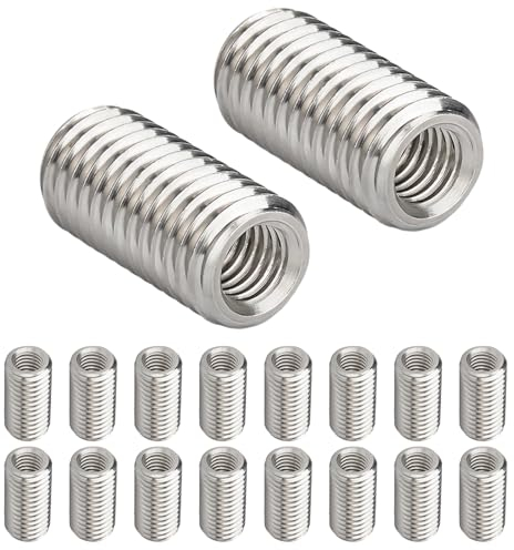 Qrity 20 Pcs Thread Repair Inserts, Threaded Sleeves, M8 x 10mm Male to M4 x 10mm Female Thread Reducer Nuts, Threaded Repair Insert Nut