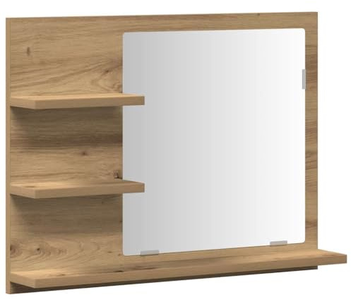 vidaXL Badspiegel mit Ablagen Artisan-Eiche 60x10,5x45 cm