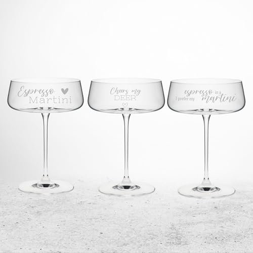 Champagnerschale Martiniglas mit Gravur | viele Motive zur Auswahl