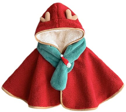 Nemopter söt baby pojkar flickor huva cape ull mjuk poncho cape vindtät vinter höst utomhus kläder varm halsduk för barn 0–3 år, Jul 01, 1-3 Jahre