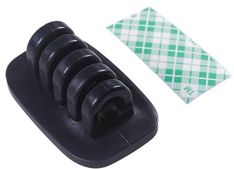 Angoily Cable Holder Weighted Base 3pcs Cable Organizer Wire Retention Clips with Four Slots Silicone Material Five Rubber Grips Random Color