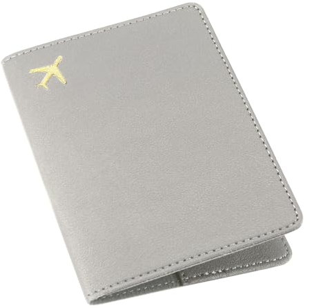ILIYAH Reisepass hülle Reisemappe Reisepasshülle PU Leder Passport Holder Reisezubehör Passport hülle Karten und Banknoten Dürfen Eingefügt Werden(Grau)