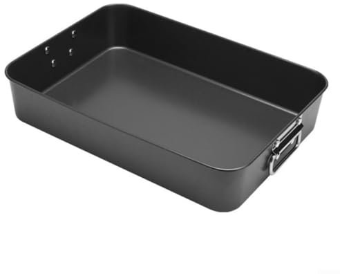 HpLive Großer Grillschalen, Edelstahl Antihaft-Bratpfanne mit Griffen für Truthahn Gemüse Lasagne Brownies(16 inches)