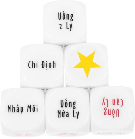 KONTONTY 6 Dadi Da Bere in Stile Vietnamita in Acrilico Per Feste Bar Raduni Ktv