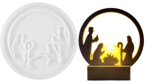 Moule Crèche de Noël en Silicone et Plâtre pour Décoration de Table et Pâtisserie