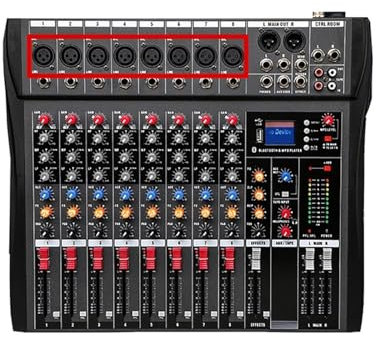 SHEHUALI Table de mixage DJ, Mélanur Audio Professionnel 6, 8, 12 Canaux, Enregistrement sur Scène sur Ordinateur, Carte Son USB, Contrôleur DJ, Consoles Numériques(8 Channel)