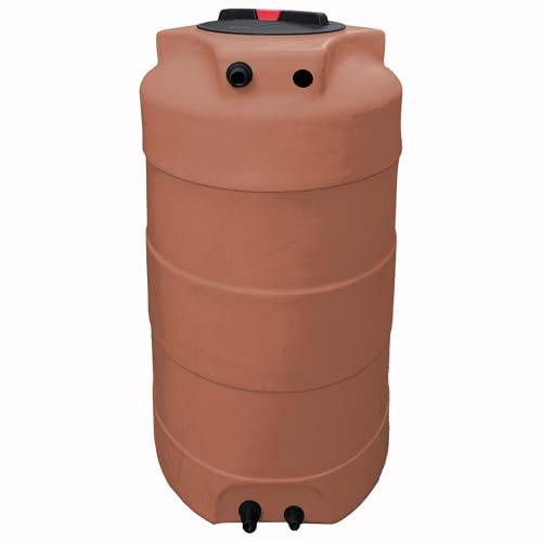 Esto Serbatoio Acqua Verticale FINTA TERRACOTTA 300L o 500 L Cisterna Cilindrica, Bidone Acqua Potabile in Polietilene Atossico Serbatoio Piovana, Pompa (1000 Litri)