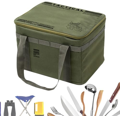 Camping storage bag - storage bags - insulated bags for camping - Soupché organiser of kitchen utensils heat-resistant large capacity hiking tents