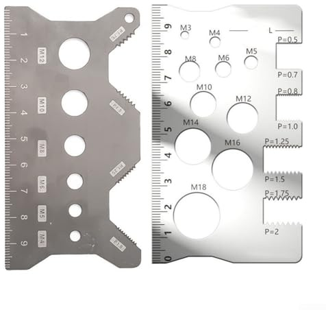 Jauge de filetage en acier inoxydable, jauge de pas de vis 100 mm, outil de mesure métrique pour boulons, écrous, équipements d'atelier