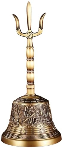 Design Trident Éteignoir à bougie en laiton, motif gravé Immortels dorés, éteignant à mèche d'outil, ensemble de décoration religieuse à la maison