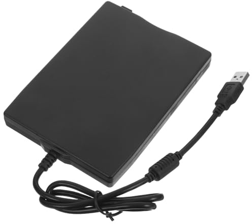 SEWACC Lector Compatible y Escritorio Discos Portátil Computadora de Disquete Externa Negra Abs Plug and Play con Archivos Digitales