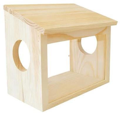 LOVIVER Casetta per criceti, Contenitore per Bagno di Sabbia, Area Giochi Divertente, casetta in Legno per Topi, Scatola per criceti, Topi e Lemming.